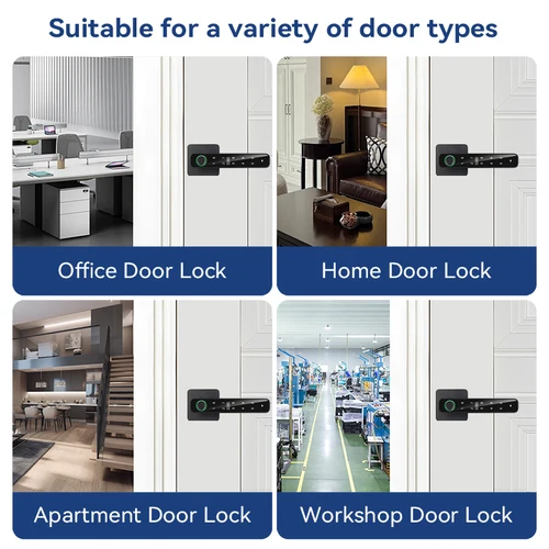 Imagen 2 del producto XSDTS Tuya manija tarjeta de llave de huella Digital cerradura de puerta inteligente teclado llave de entrada cerradura electrónica casa apartamento