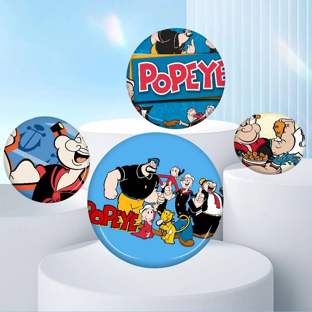 P-PopeyeS The S-Sailor cartoon New  Brooches Soft Button Pin Funny Gnarpy on A Skateboard Meme Badge Gamer Collection Gifts