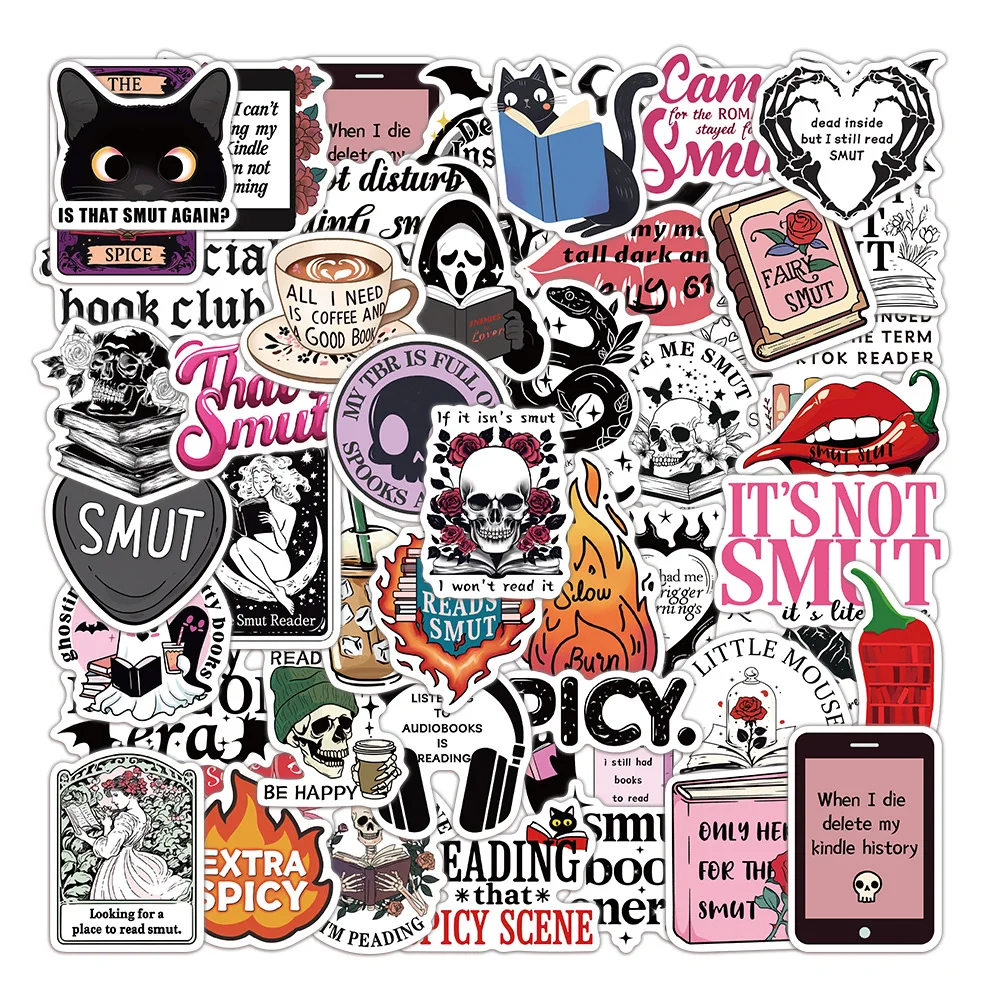 

50PCS Smut Bookish Stickers Graffiti Stickers DIY Diary Phone Case Handmade Scrapbook Aesthetic Stickers