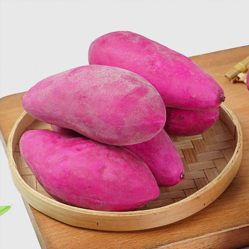 3 Pcs Purple Sweet Potato Simulated Vegetable Models Artificial Foam Lifelike Realistic Potatoes