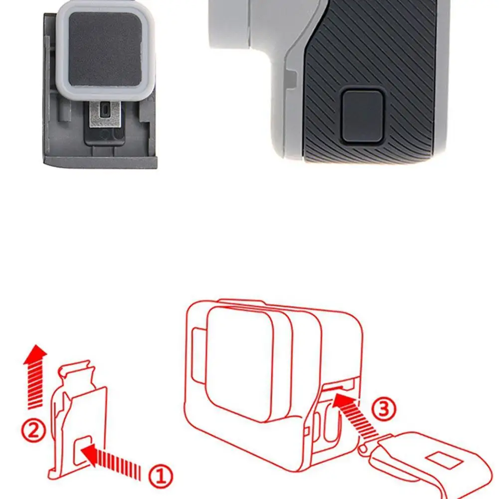 Cubierta lateral negra para cámara Gopro Hero 7, 6, 5, USB-C, Mini Hdmi, poort, Protector lateral, accesorios Voor, impermeable, a prueba de polvo