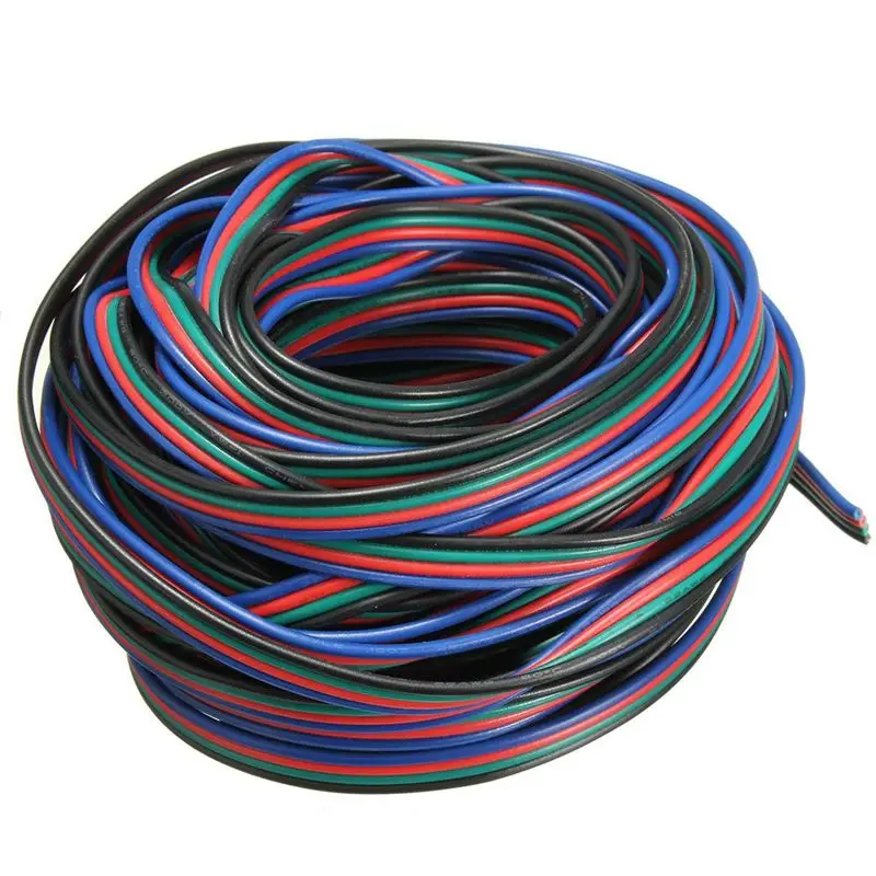 DT39 4X 4 Pin Wire Extension Connector Cable Cord for LED RGB Strip 3528 5050, 5M for Colorful Extension Cable