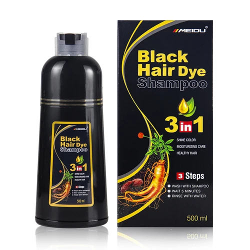 Imagen 2 del producto Champú para teñir el cabello negro 3 en 1, belleza, nutre, cubiertas permanentes de larga duración, cabello blanco y gris para hombres y mujeres, herramientas para teñir el cabello