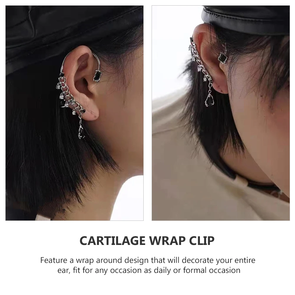 

2pcs Vintage Metal Clip Punk Gothic Style Non-Piercing Ear Cuff Crawler Wrap Design For Daily Formal Occasion Ear Climbers