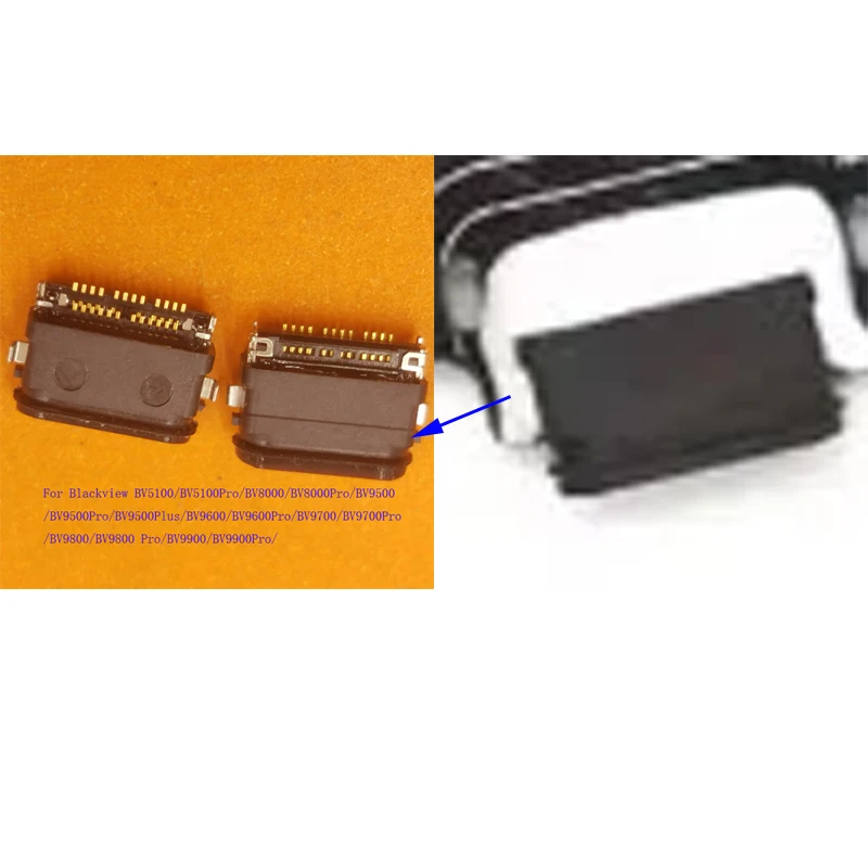 1-100Pcs Charging Connector Plug Charger Dock Type C USB For Blackview BV9700 BV9800 BV9900 BV9600 BV8000 Pro BV5100 BV9500 Plus