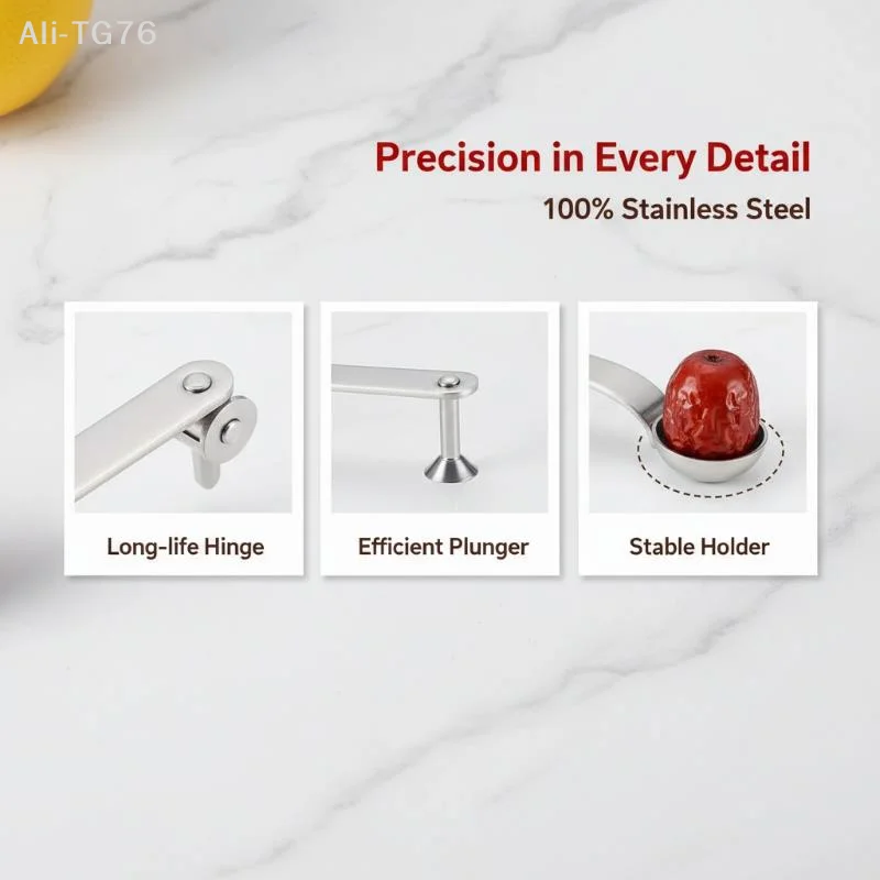 [P] Stainless Steel Jujube Corer With Easy One Press Operation And Fast Core Removal Perfect For Home Kitchen Baking 1PC
