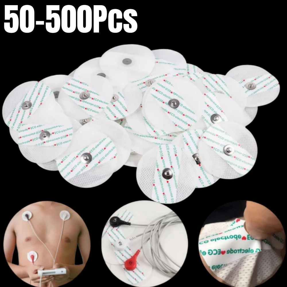 

50-500pcs Non-woven ECG Electrode Pads Electrode Patch EKG Accessories Medical Disposable ECG Snap on Electrodes Stickers
