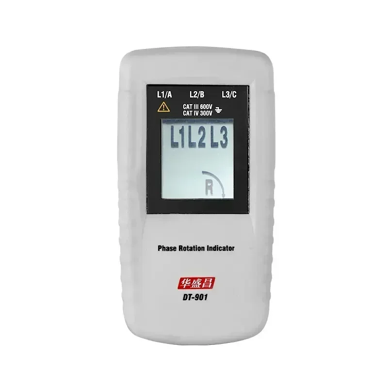 

DT-901 Phase Indicator Three-phase AC Phase Detector Phase Sequence Rotation Indicator Turning Sequence Tester