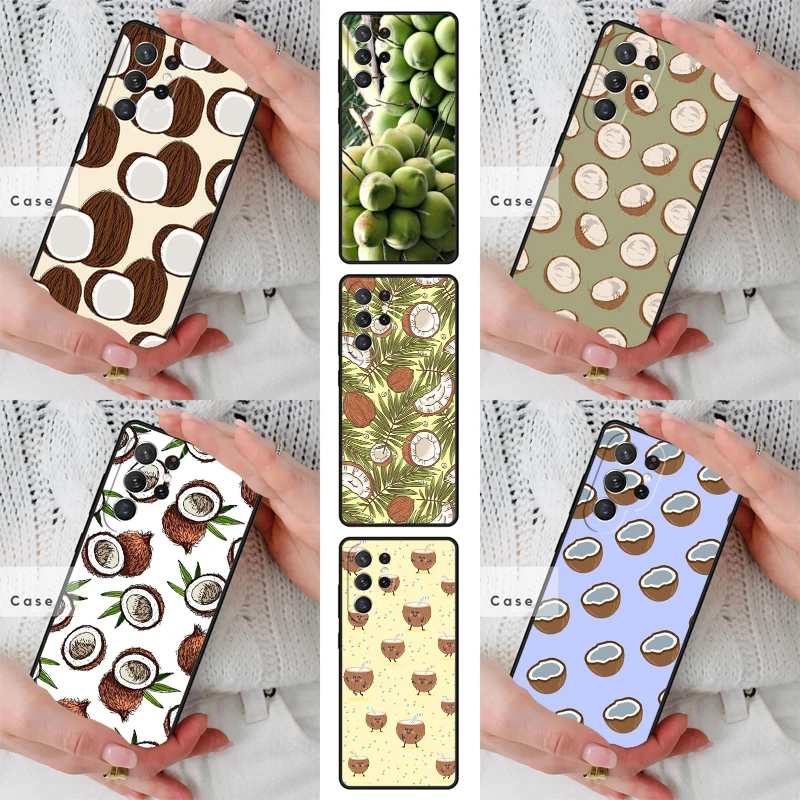 Fruit Coconut TPU Phone Case for Samsung Galaxy S26 S25 S24 S23 S22 S21 S20 Note10 Plus FE Ultra Cover