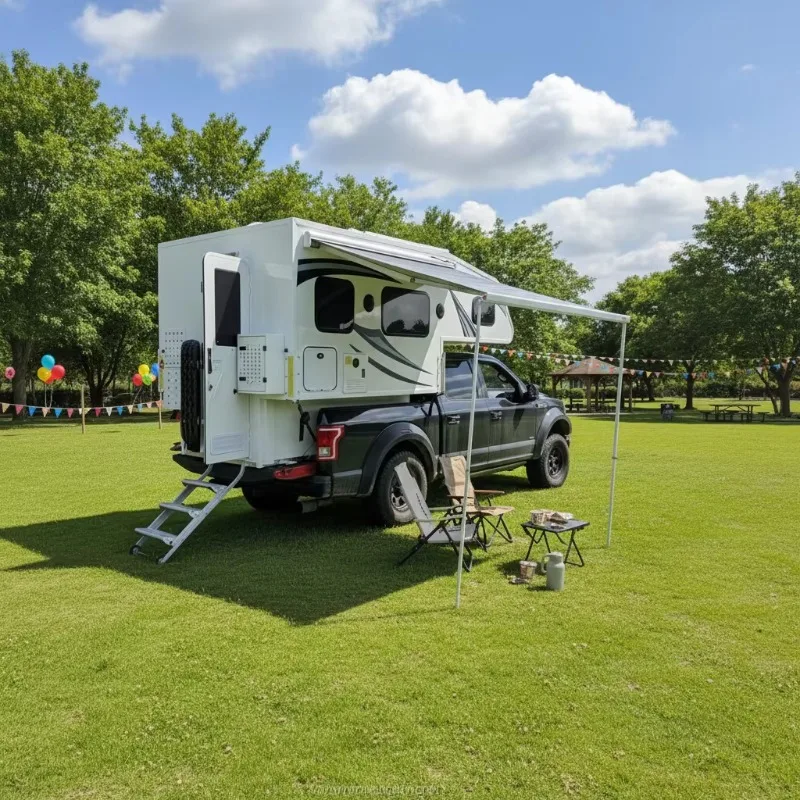 4X4 Slide-In Mini Camper Off-Road Vehicle Foldable Lightweight Roof Off-Road Roof Awning For Outdoor Camping Travel