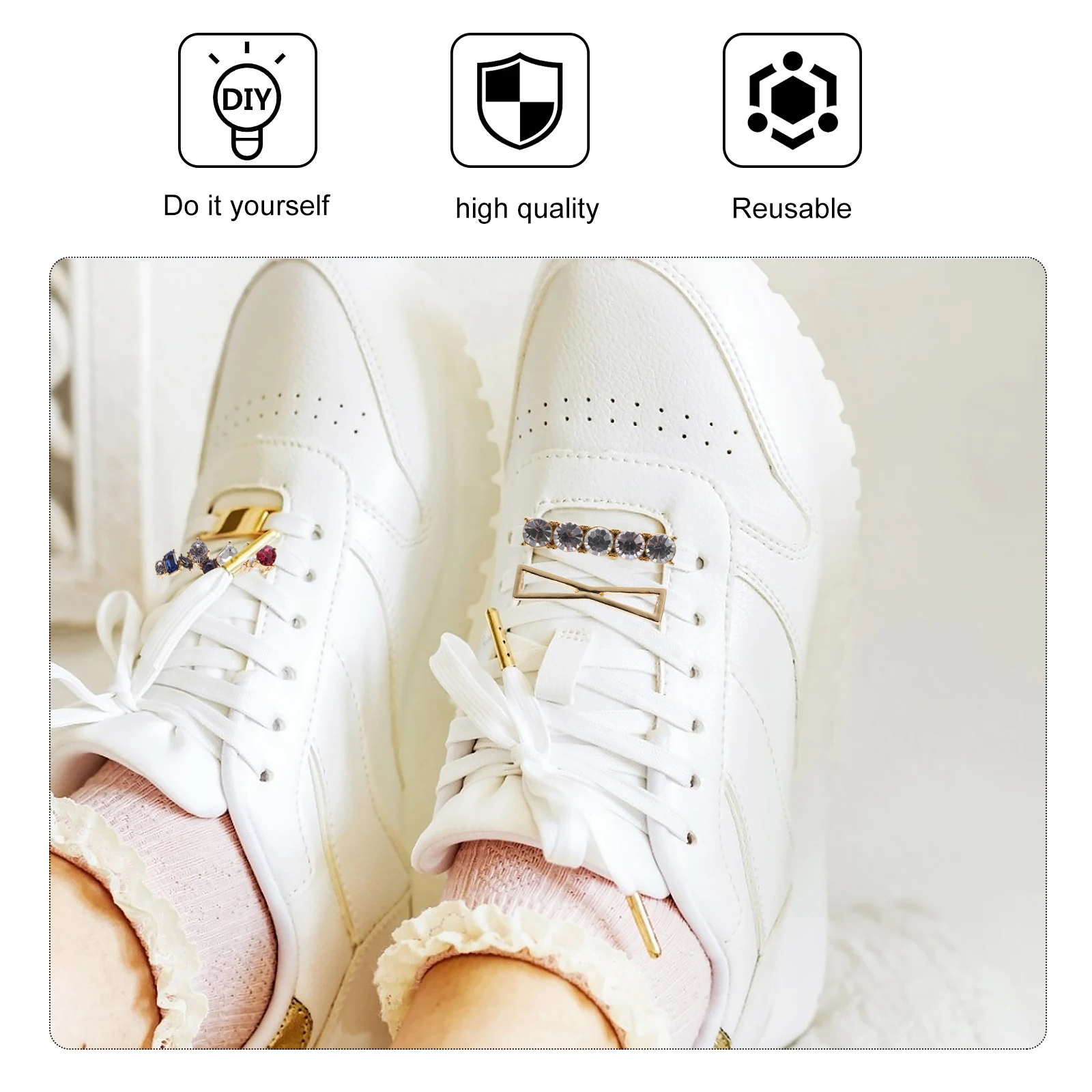

Exquisite Shoe-buckle Accessories Gemstone Charms Japanese and Korean Fashion Buckles Chic