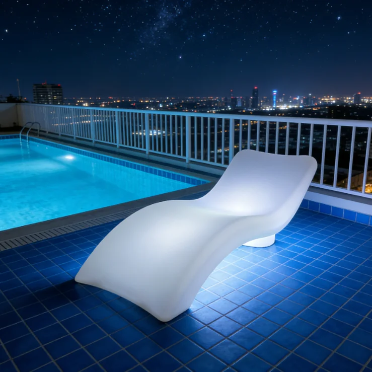 Solar outdoor swimming pool Garden loungers Sunlight