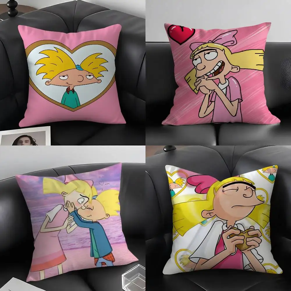

Classic Cartoon H-Hey ArnoldS Pillow Case Soft Plush Fabric Double Sided Print Decorative Home Living Room Gift Cushion Cover