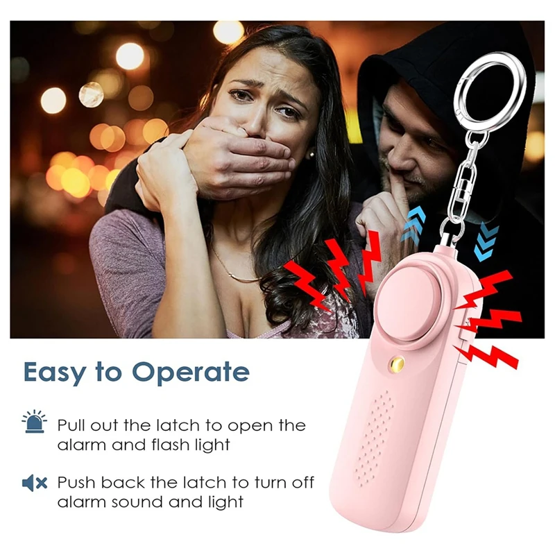24-Hour Delivery Personal Alarm For Women 130Db Siren Loud Security Alarms Keychain With LED Light Police Approved Personal Safe