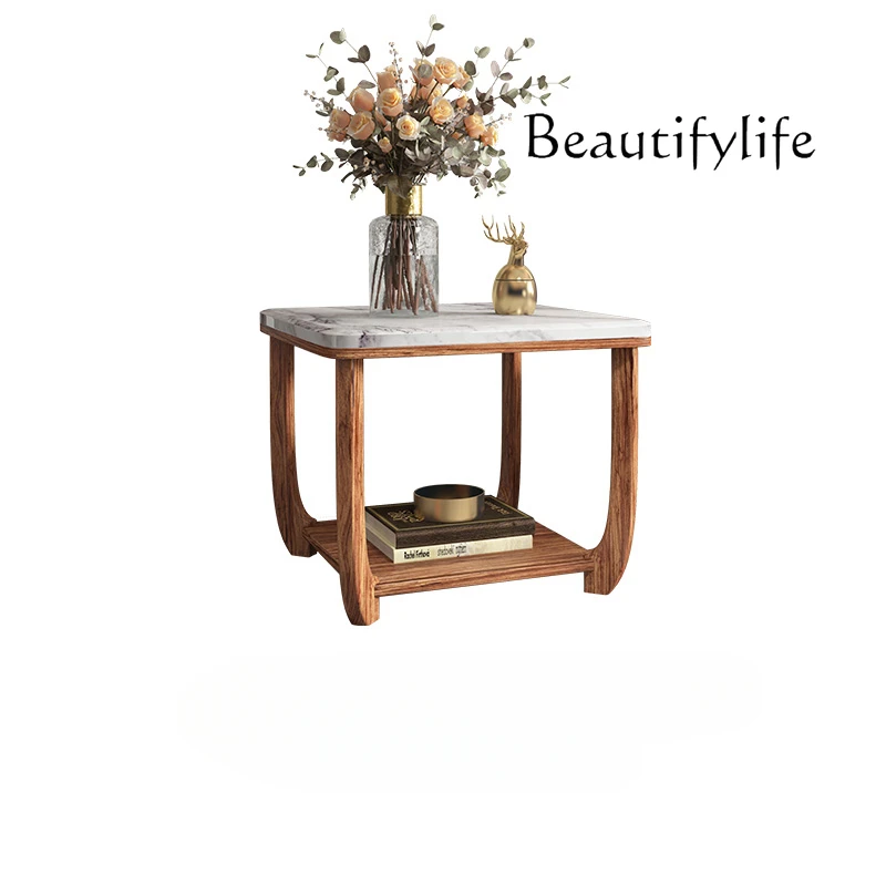 

Modern Minimalist Ugyen Wooden Corner Table New Chinese Style Nordic Marble Side Table Solid Wood Square round