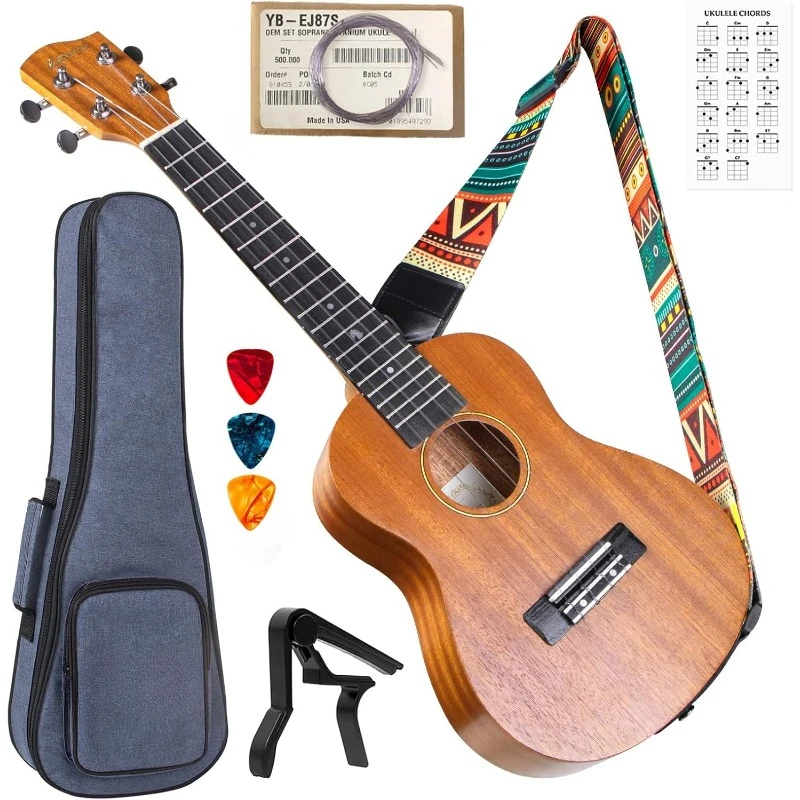 Ukulele, C  Uke Beginner Kit W/Gig Bag Strap OEM Strings Hawaiian Guitar Ukalalee Yukalalee Ukalele Yukelele