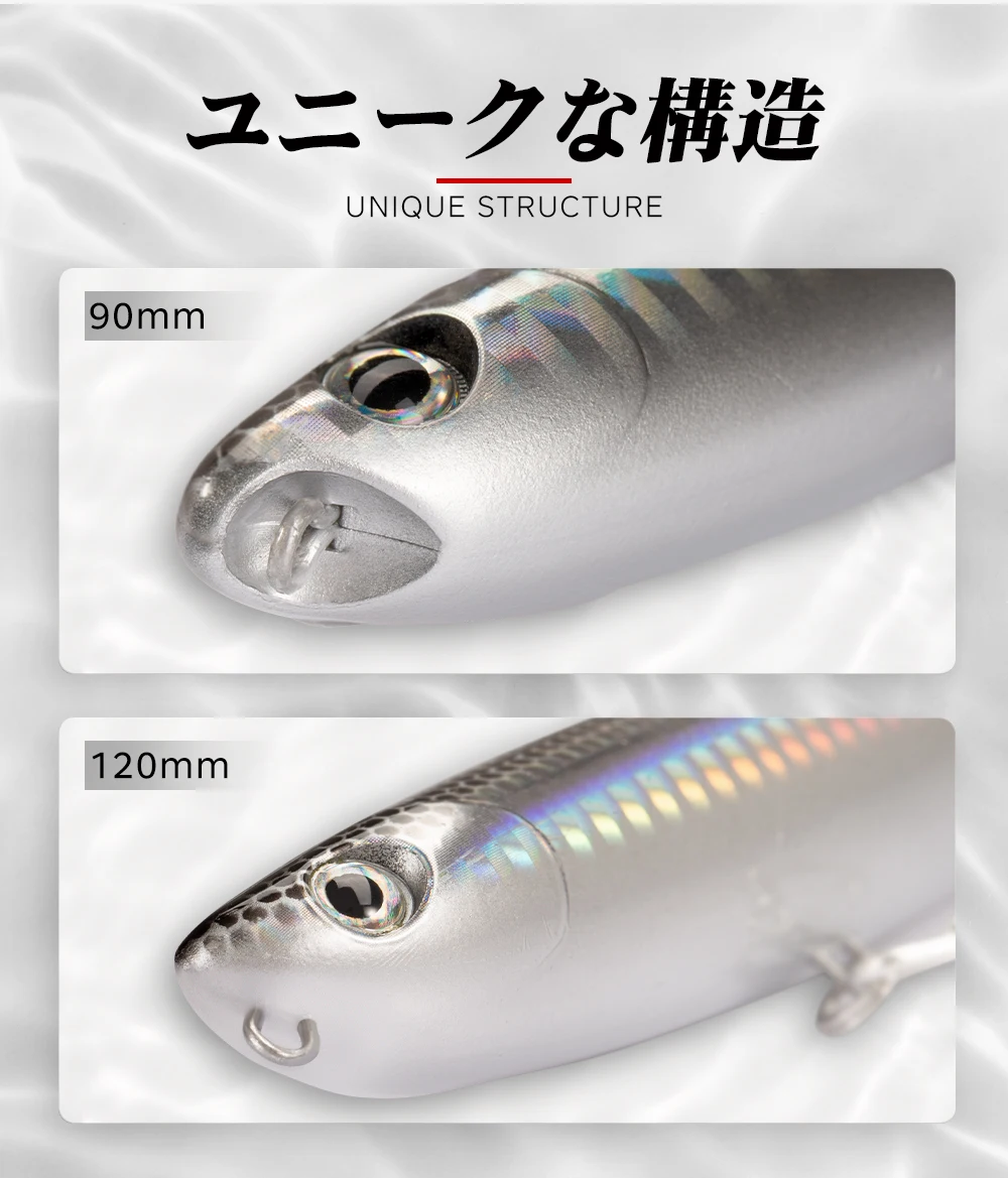 Hunthouse Surface Pencil Fishing Lure Topwater Stickbaits 120mm 26g WTD Walk The Dog Künstlicher Köder für Bass Pike LW519 – Detail 5