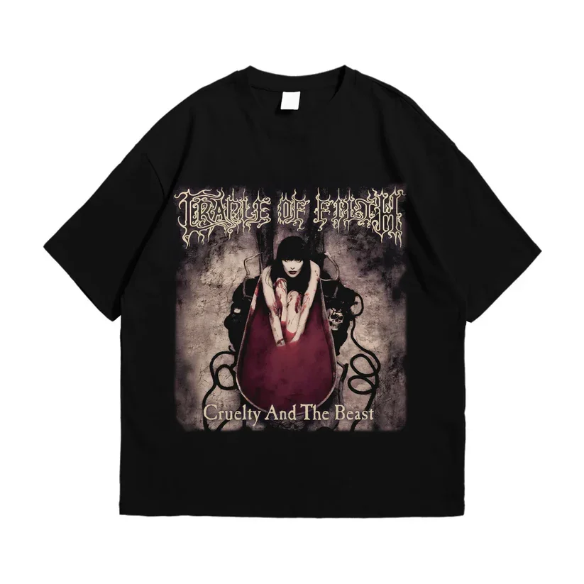 Cradle Of Filth Men Black Cotton TShirt Gothic Punk Style