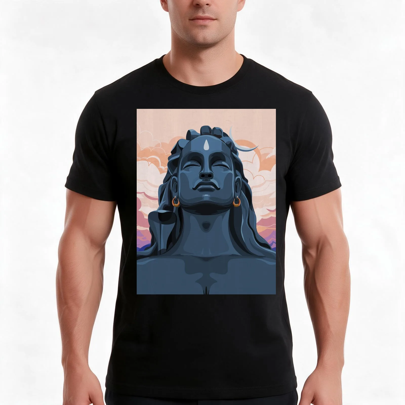 Adiyogi Shiva - The Source of Yoga Meditation T-Shirt Summer Casual Cotton Tee Oversized Streetwear Tops Unisex Men Women