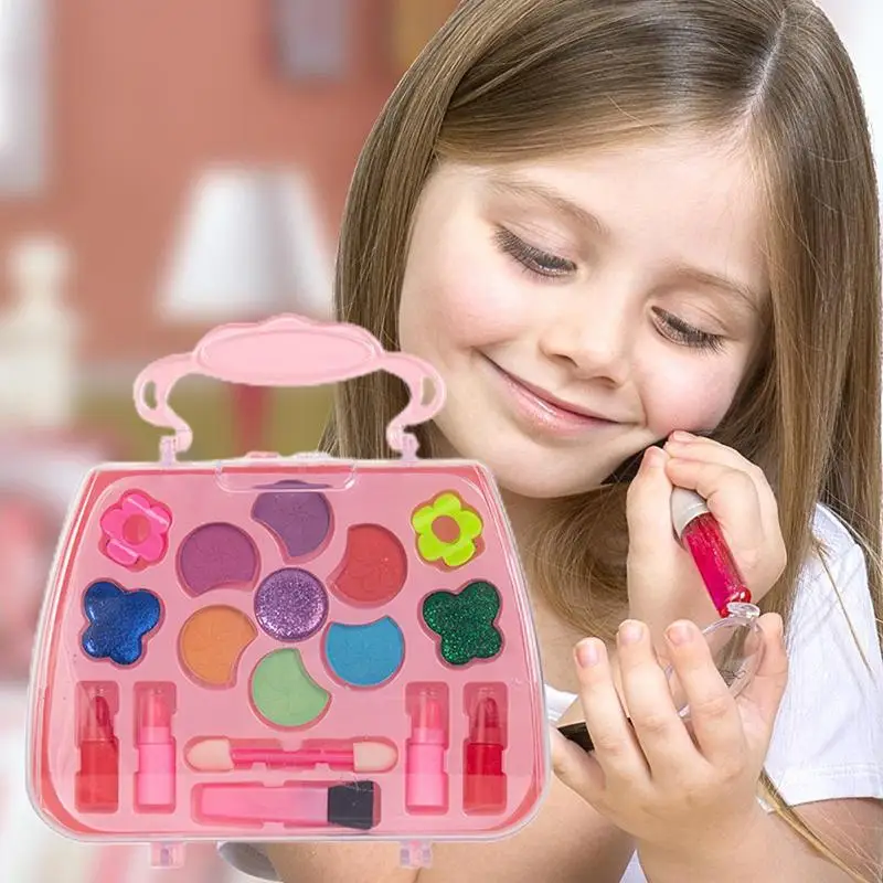 Kids Makeup Sets For Girls Girls Beauty Cosmetic Kit Portable Fancy Dress Up Play Cosmetic Beauty Set For Children Kids Girls