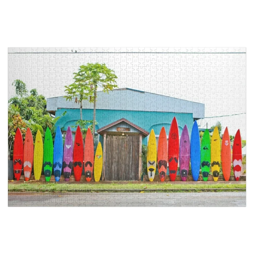 Rainbow Surf Fence Paia Panoramic Jigsaw Puzzle Woods For Adults Picture Puzzle