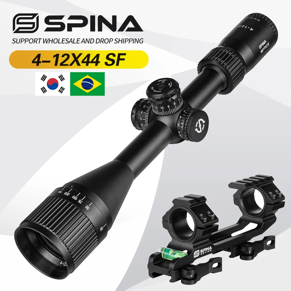 

SPINA Optics Hunting Riflescope 4-12x44 Tactical Rifle Scope Collimator Sight Telescopic Sight for Outdoor Sports Air Rifle