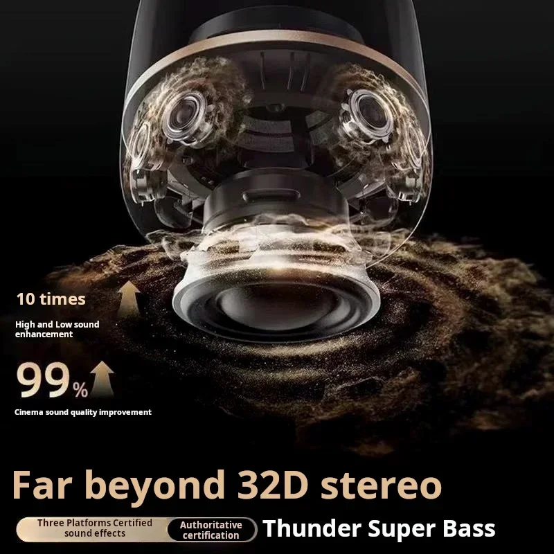 عالية الطاقة باس صندوق الصوت 9D عمود الصوت المحيطي Harman Aura Studio 4 Pro شاشة كاملة شفافة سمّاعات بلوتوث TWS/TF #4