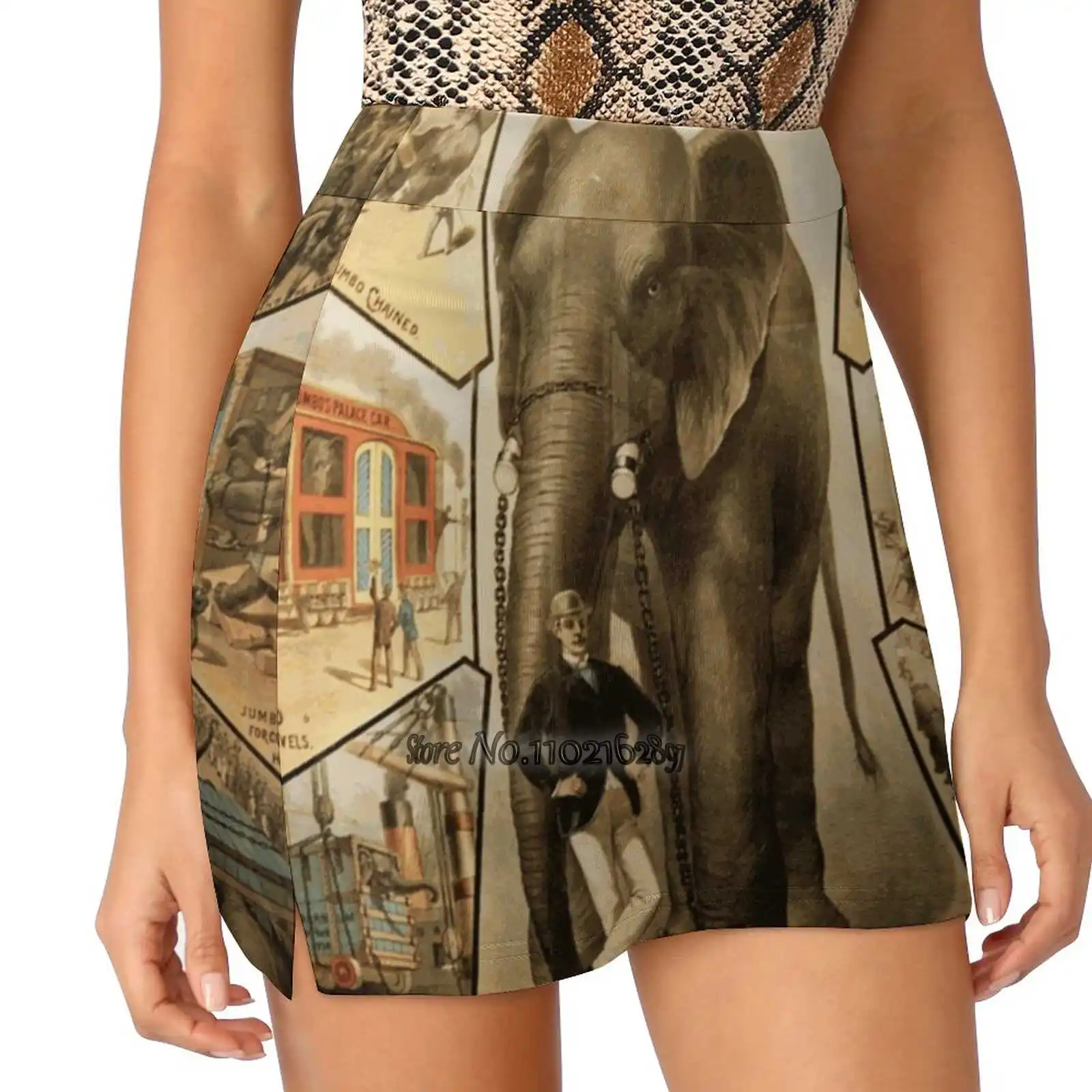 

Pt Barnum Poster Women Tennis Skirts Golf Badminton Pantskirt Sports Phone Pocket Skort Circus Elephant Vintage Retro Jumbo