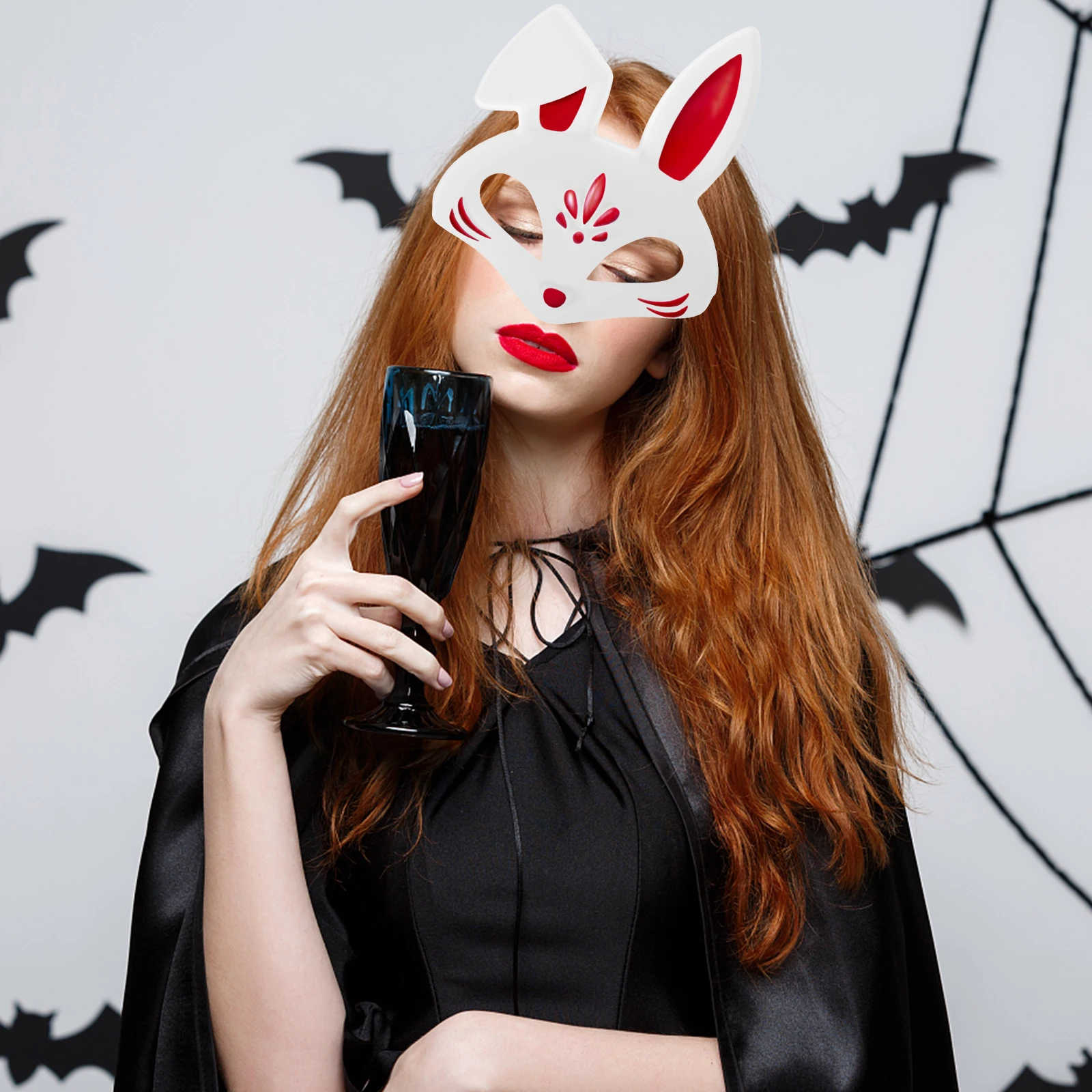 

Masquerade Blank Rabbit Mask Animal Cosplay Makeup Costume Props Masks to Decorate