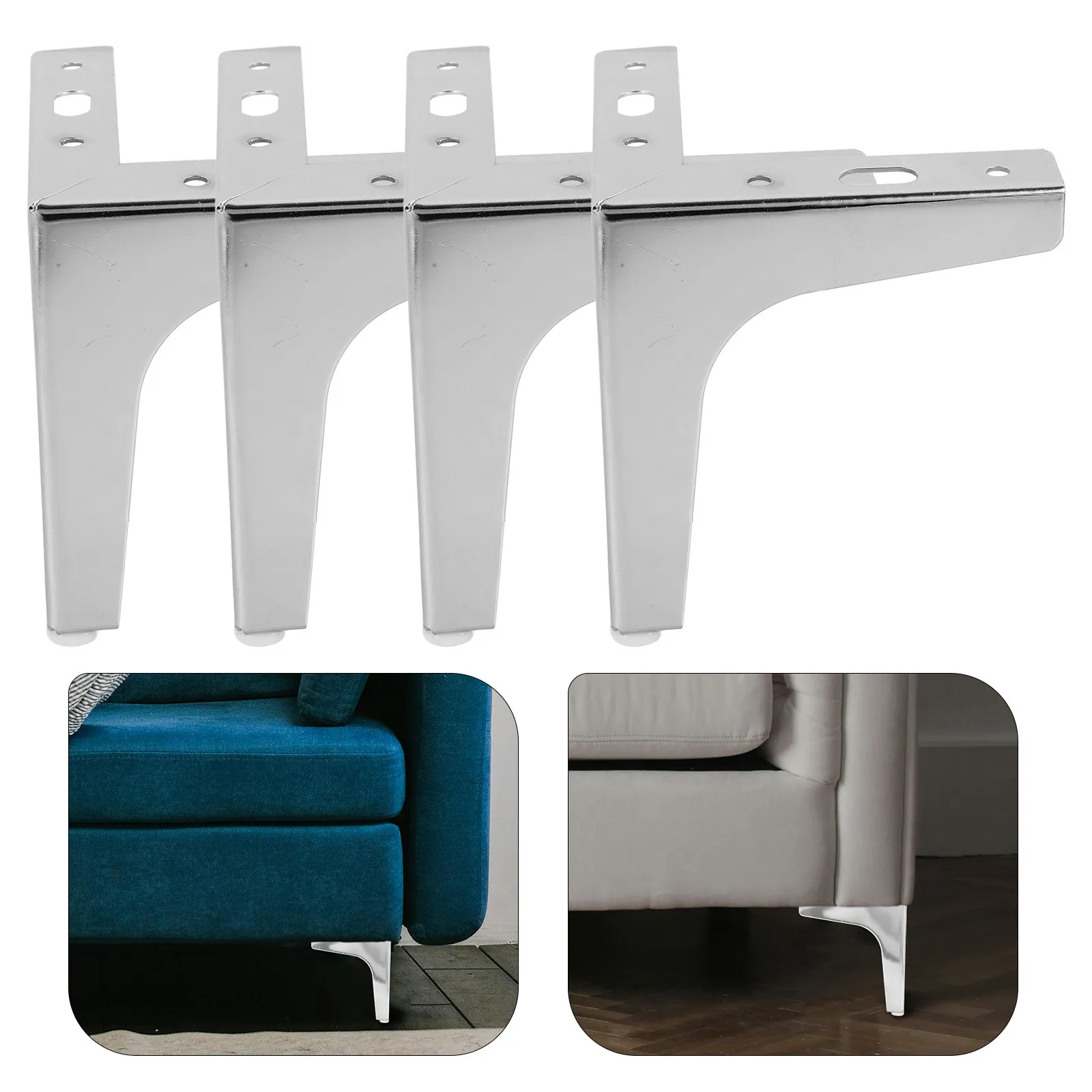 4Pcs Heavy Duty Iron Furniture Legs Triangle Support Feet for Cabinets Beds TV Stands Coffee Tables Chairs Sofas Dressers