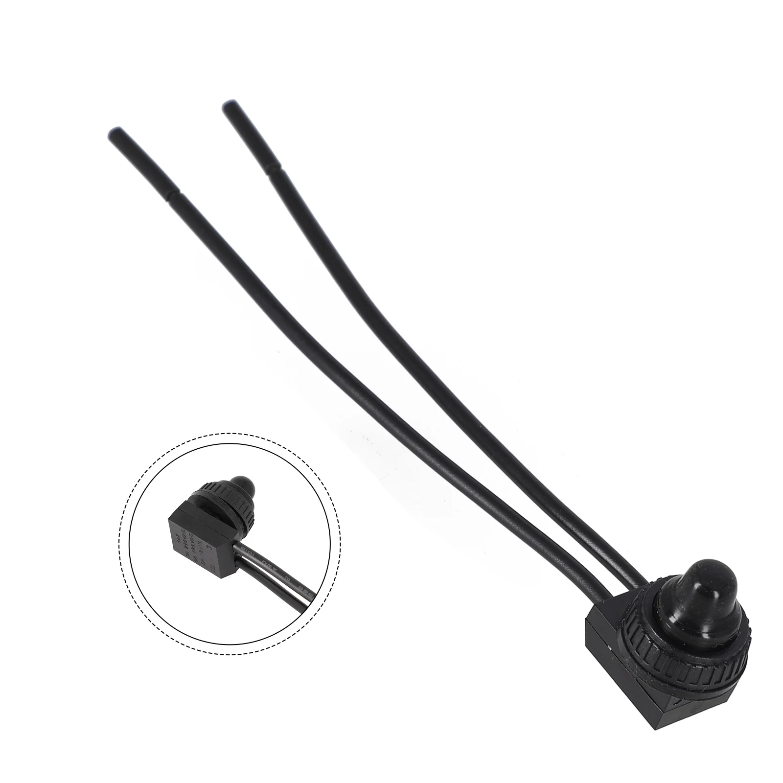 On-Off Switch Push Button Switch Red/black Rubber Cover Sturdy Waterproof With Leads Wire 12V Bakelite Base KP107