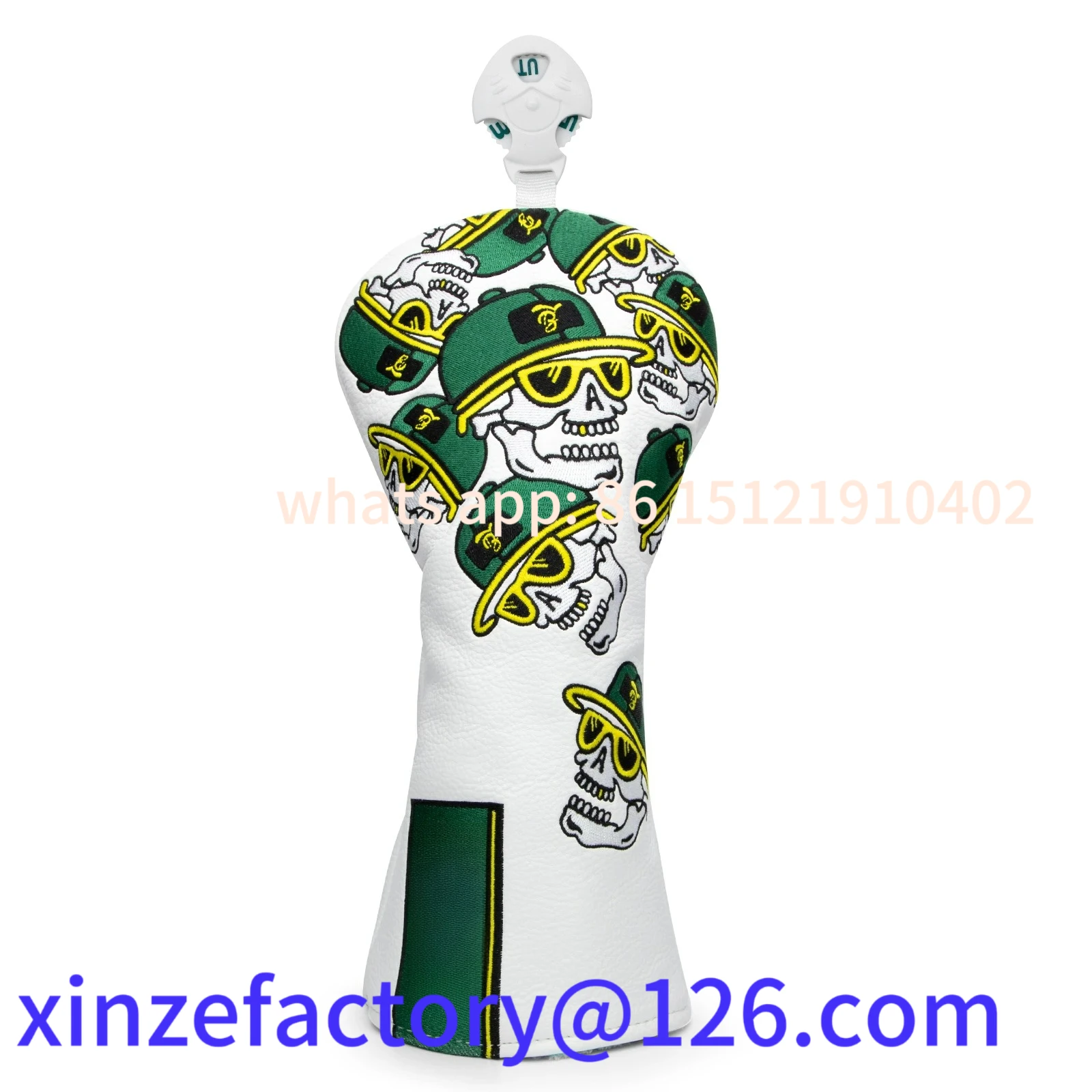 

Be suitable for White Leather Sk-ull Personalized Head High Quality Golf Club Driver Head Covers