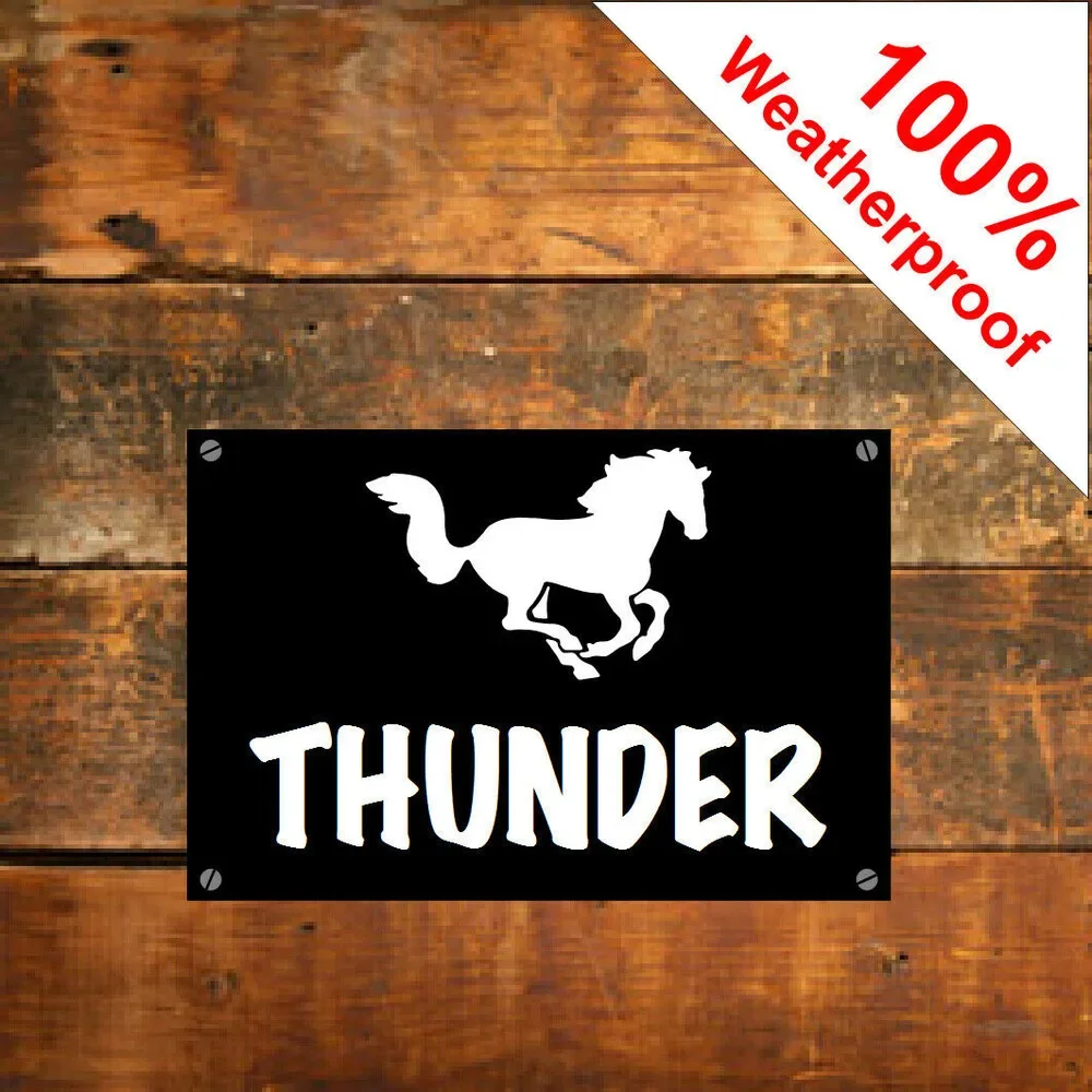 Customized Stable Home Street Number Door PVC Sign Horse Pony Name Weatherproof