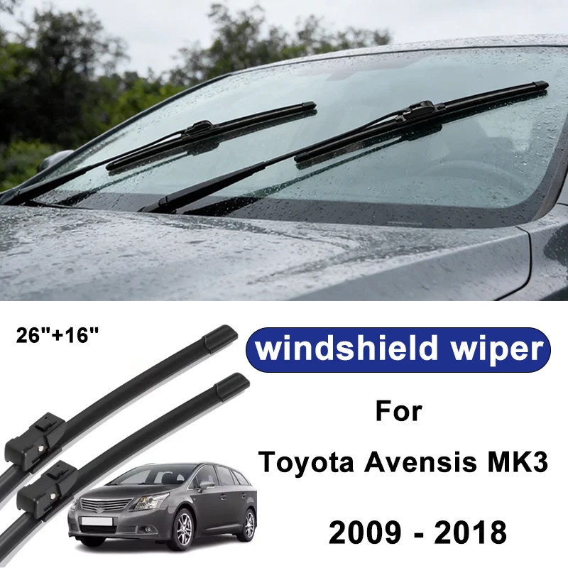 

For Toyota Avensis MK3 2009-2018 car windshield front/rear wipers, silent wiper blades,car blade brush accessories