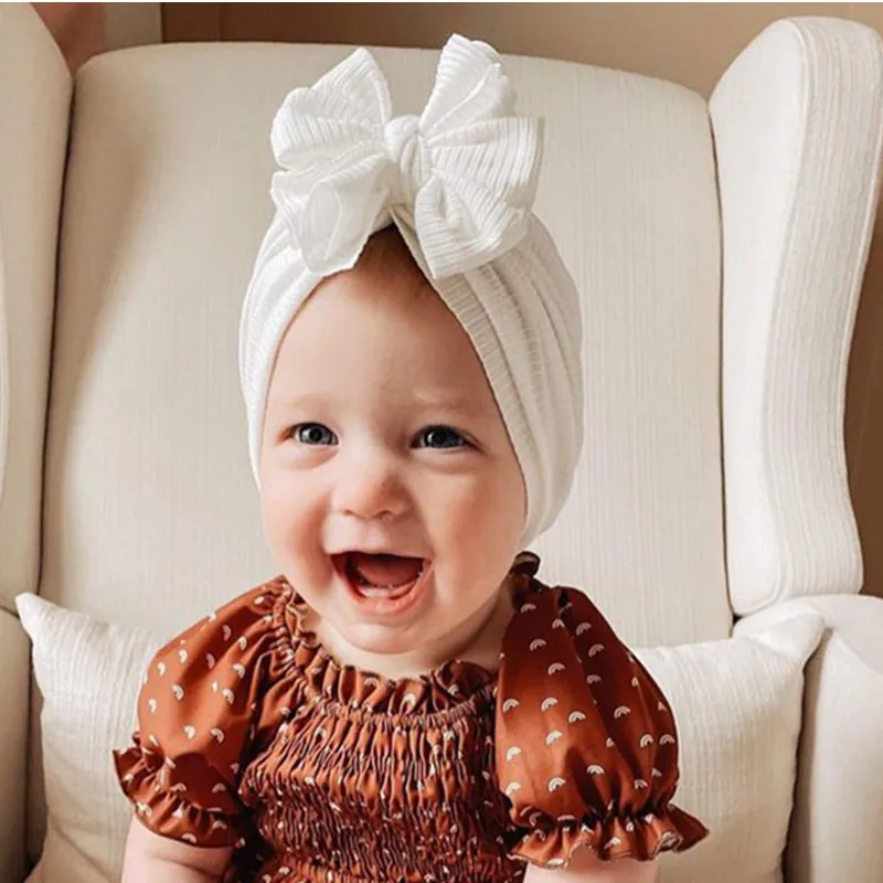

Newborn Infant Hat Turban Elastic Caps Cute Bow Baby Girls Boys Casual Caps Unisex Beanie Hat