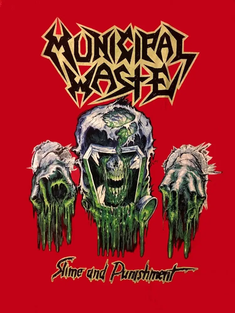 MUNICIPAL WASTE cd cvr SLIME AND PUNISHMENT Official Red SHIRT MED New mutation