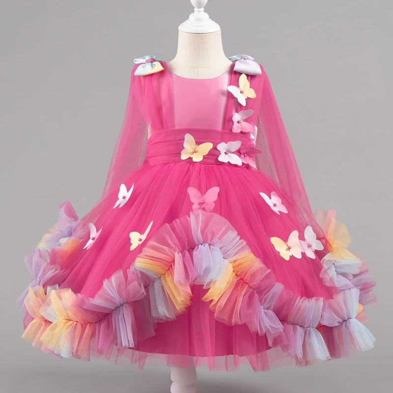 

Baby Dress 0-5 Years Birthday Party Wedding Dresses for Toddler Sleeveless butterfly Mesh Fluffy Cute Girl Princess Dress