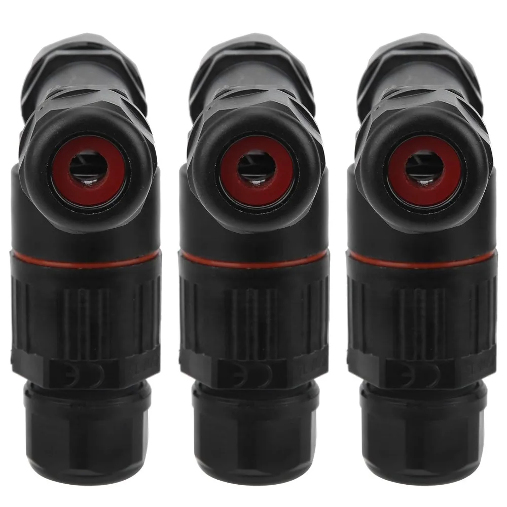 5Pcs IP68 3 Way Junction Box 3 Pin Industrial Grade Waterproof Cable Connector T Shape Design 3.5-10mm Wire Range
