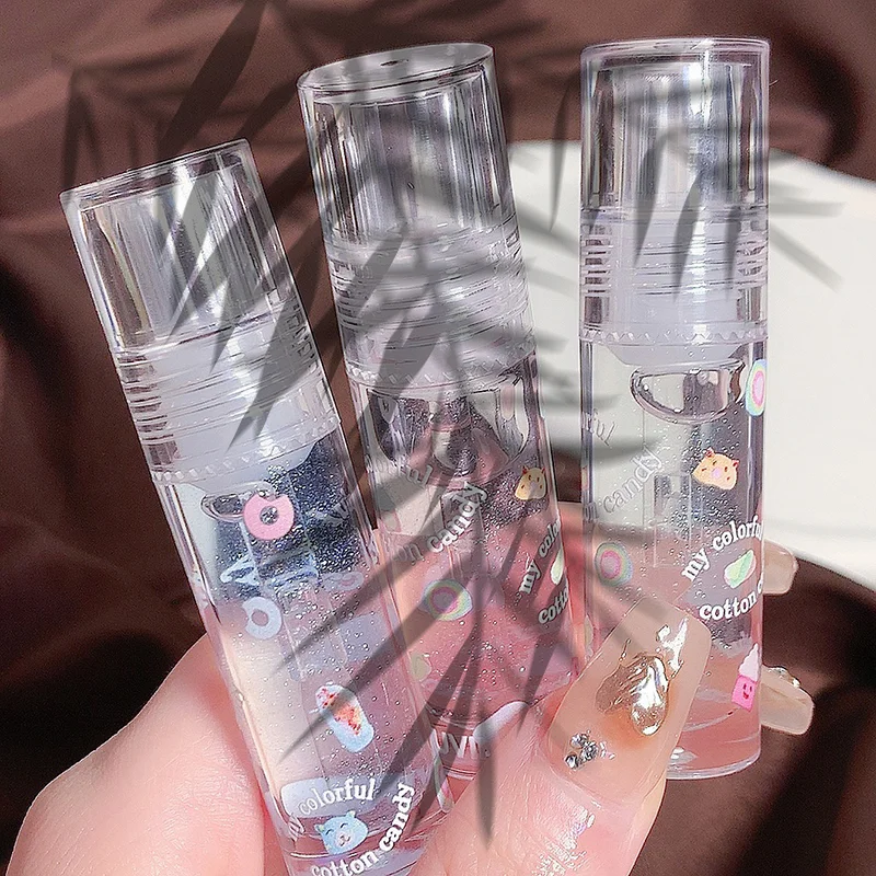 1/3 個透明グリッターリップグロスセットクリアウォーターライトリップグレーズモイスチャライザー変色リップオイルゼリーミラー口紅