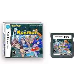 New NDS Moemon Black 2 and White 2 Game Cartridge 32 Bit Video Game Console Card Pokemon Shell with Box for GBA/NDS Christmas