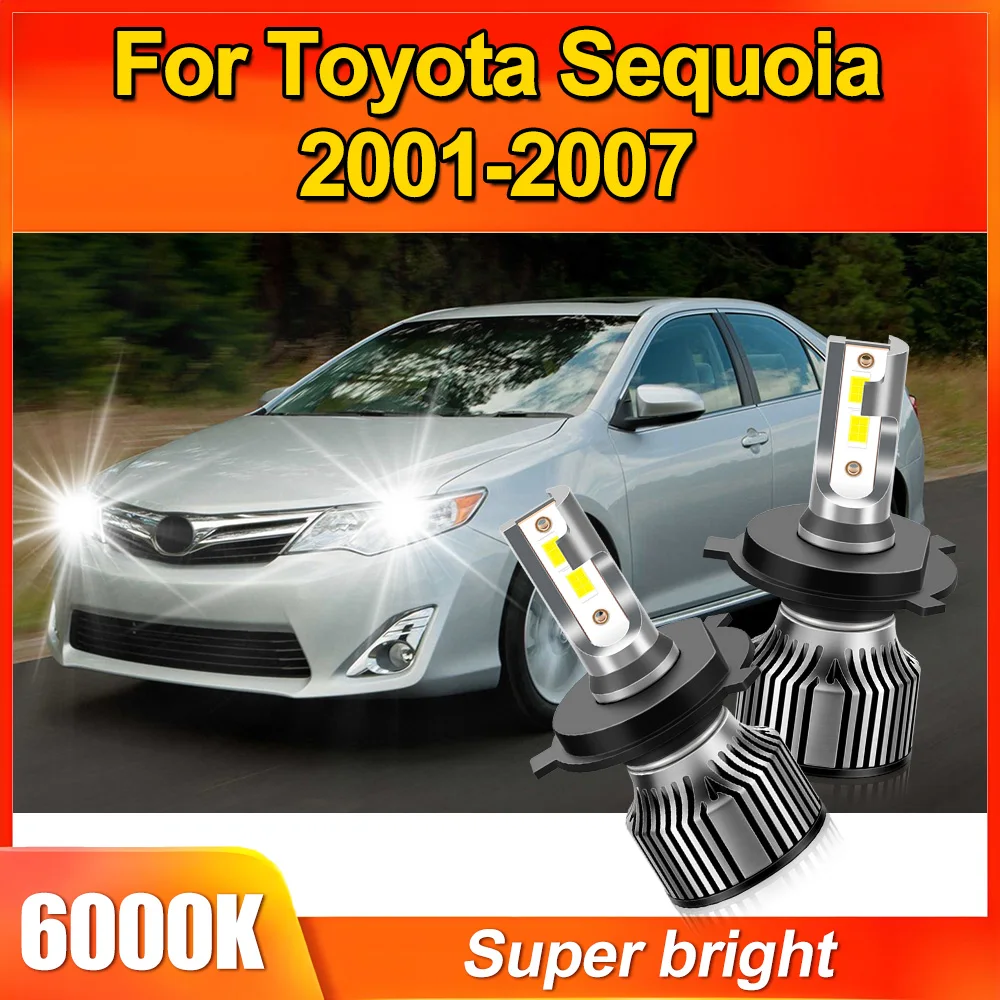 

H4 дальнего ближнего света 6500K белый супер яркость 20000LM внутренний привод автомобильные светодиодные фары комплект для Toyota Sequoia 2001-2007