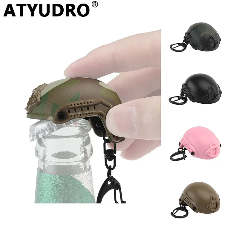 

ATYUDRO Tactical FAST Helmet Shape Bottle Opener Keychain Beer Cap Portable Decorations Collectibles Camping Outdoor Equipment