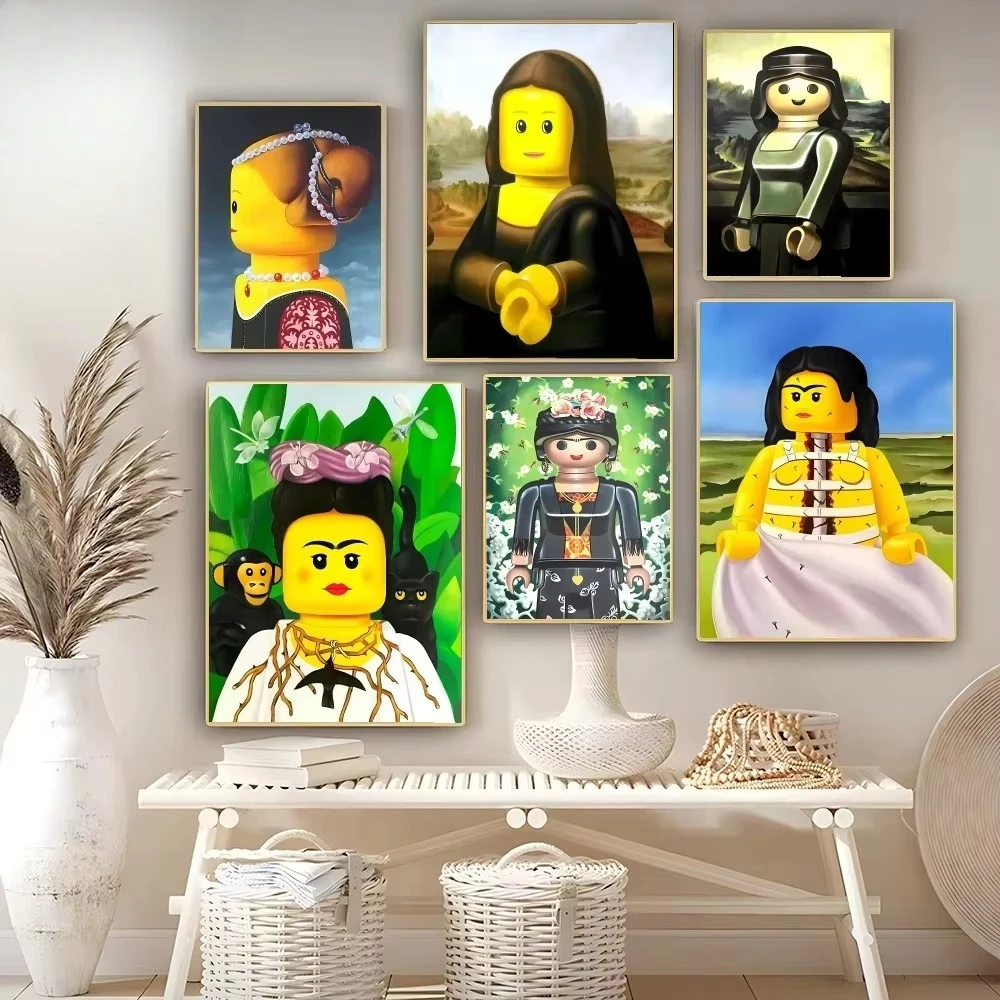 

Картина по номерам: Абстрактная, Забавная Мона Лиза (в стиле Лего), для декора дома, настенная, для спальни, без рамы, подарок