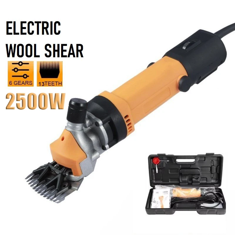 

Электрическая машина для стрижки овец и коз, 2500 Вт, 220 В, электрические ножницы для шерсти, триммер, 6-ступенчатые ножницы для шерсти, инструменты для стрижки волос, машинка для стрижки с 13 зубьями