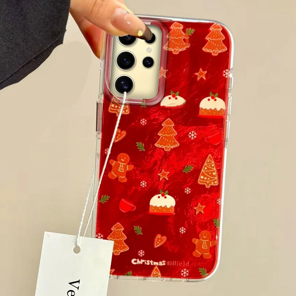 

Merry Christmas Red Tree Girls Women Phone Case for Samsung Galaxy S25 Edge S24 S23 S22 S21 S20 FE Plus Ultra Back Shell Cover