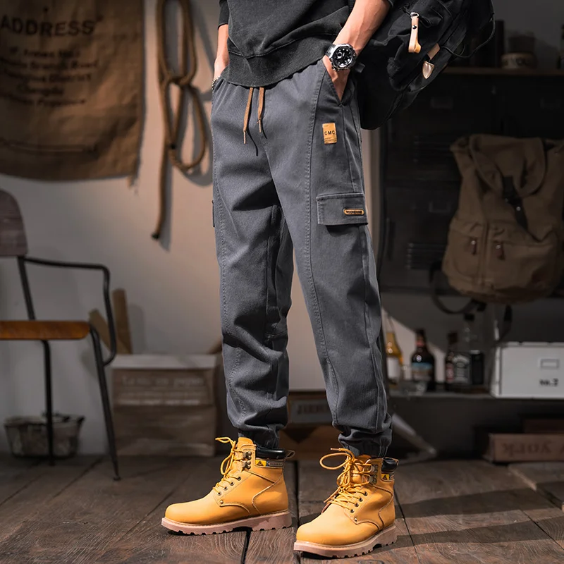 Pantalon Cargo de Style Safari pour hommes, Baggy Hip-Hop en Denim décontracté, tendance, rétro américain, résistant à l'usure, nouvelle collection 2025