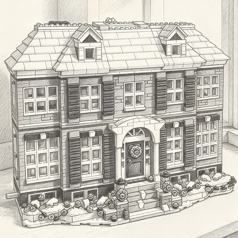 Set di mattoncini per costruire una casa bianca, 3955 pezzi, per decorare la stanza, modello da assemblare, ideale come regalo di compleanno o di Natale per adulti.