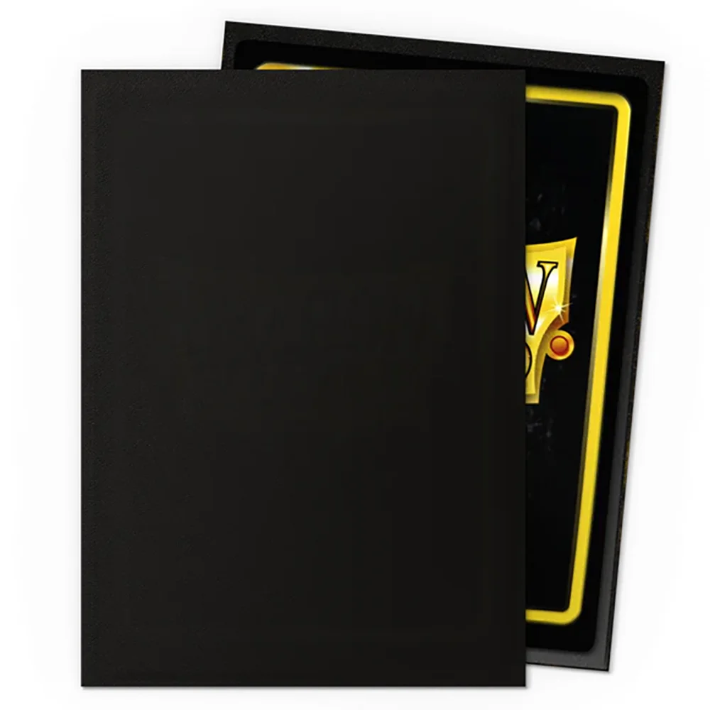 100ct Jet Dragon Shield Card Sleeves Black Standard Size Perfect Fit TCG Cards Protectors Display Case