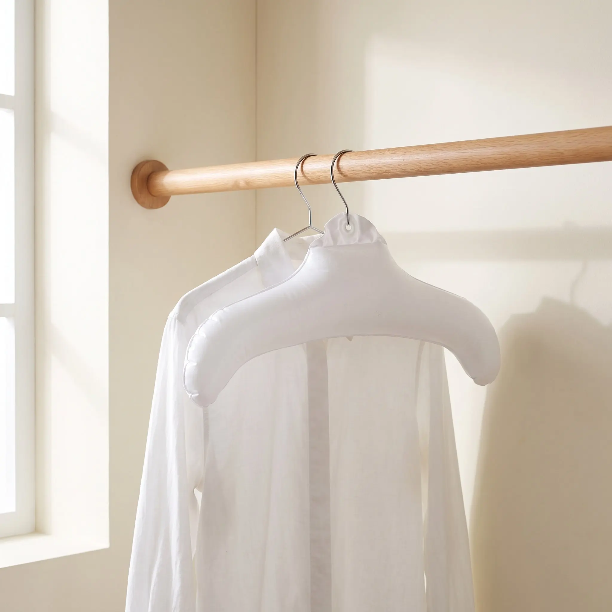 5pcs Inflatable Clothes Hanger Foldable Clothes Rack Portable Storage Holder for Outdoor Travel Hotel Drying Wet Clothes