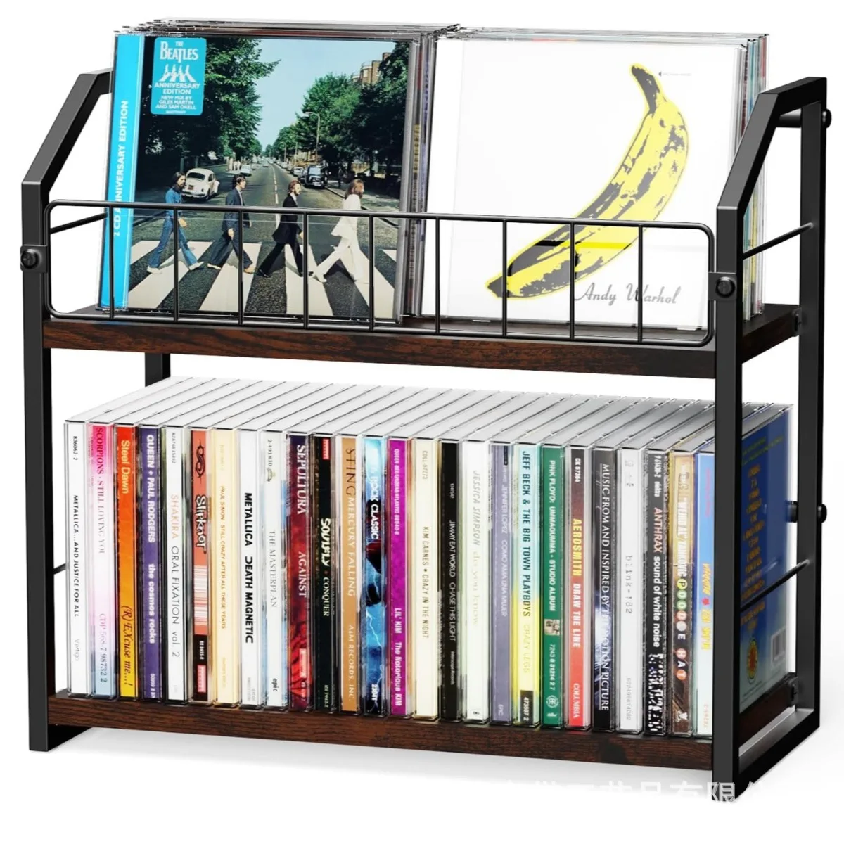 Multi-purpose Floor Standing Simple Storage Rack Double-layer Office Supplies Sorting Shelf Iron  Desktop CD Storage Holder